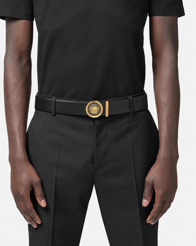 Medusa Biggie Leather Belt 4 cm Medusa Biggie Leather Belt 4 cm