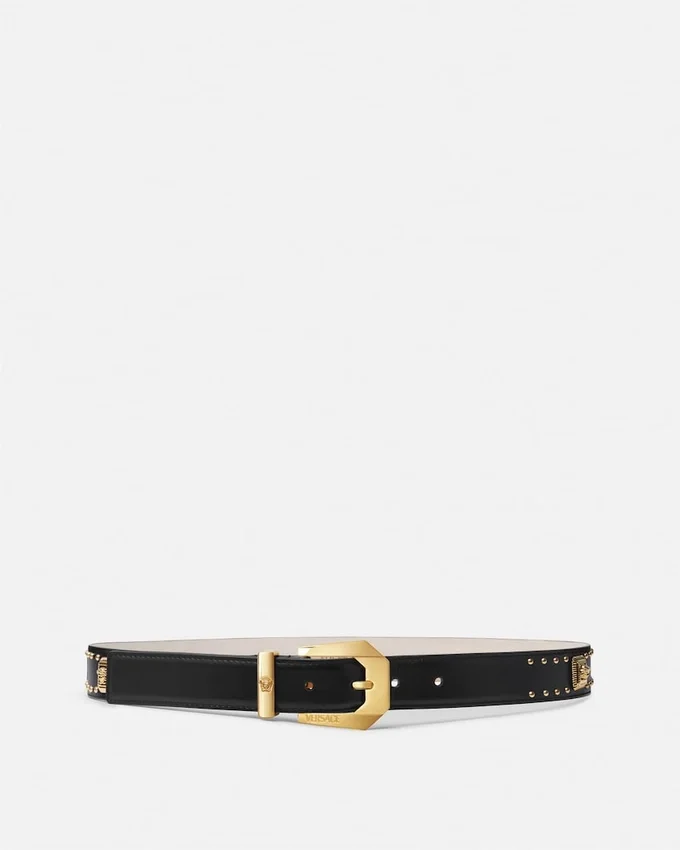Medusa Heritage Embellished Leather Belt 3 cm Medusa Heritage Embellished Leather Belt 3 cm