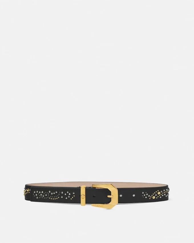 Medusa Heritage Studded Leather Belt 3 cm Medusa Heritage Studded Leather Belt 3 cm