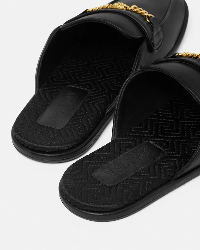 Medusa Leather Slippers Medusa Leather Slippers