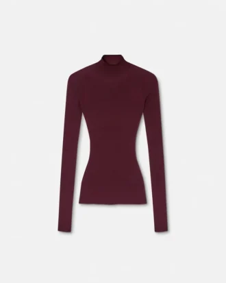 Merino Wool Fitted Ribbed Knit Top