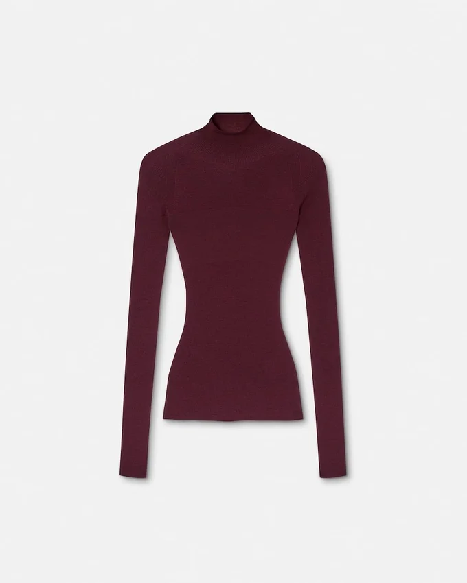 Merino Wool Fitted Ribbed Knit Top Merino Wool Fitted Ribbed Knit Top