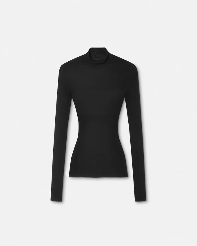 Merino Wool Fitted Ribbed Knit Top Merino Wool Fitted Ribbed Knit Top