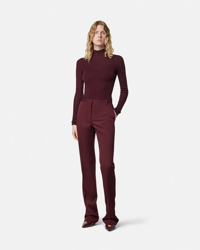 Merino Wool Fitted Ribbed Knit Top Merino Wool Fitted Ribbed Knit Top