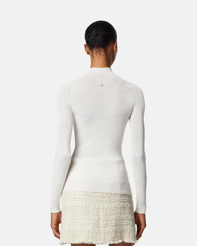 Merino Wool Fitted Ribbed Knit Top Merino Wool Fitted Ribbed Knit Top