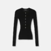 Merino Wool Ribbed Knit Henley Top Merino Wool Ribbed Knit Henley Top