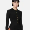 Merino Wool Ribbed Knit Henley Top Merino Wool Ribbed Knit Henley Top
