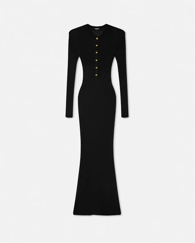 Merino Wool Ribbed Knit Maxi Dress Merino Wool Ribbed Knit Maxi Dress