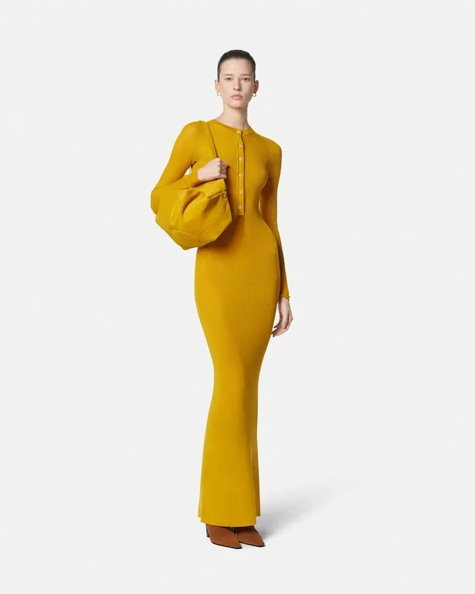 Merino Wool Ribbed Knit Maxi Dress Merino Wool Ribbed Knit Maxi Dress