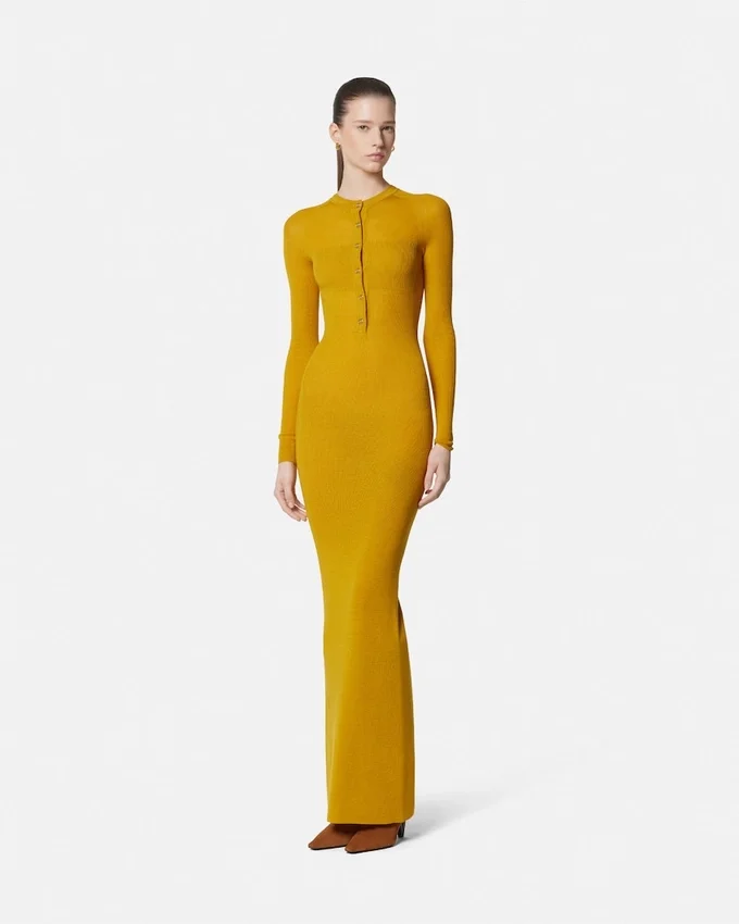 Merino Wool Ribbed Knit Maxi Dress Merino Wool Ribbed Knit Maxi Dress