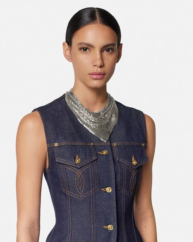 Metal Mesh Bandana Necklace Metal Mesh Bandana Necklace