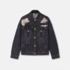 Metal Mesh Denim Trucker Jacket