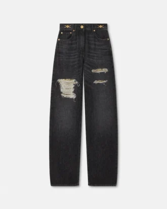 Metal Mesh Regular-Fit Jeans