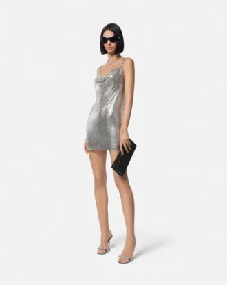 Metal Mesh Slip Mini Dress