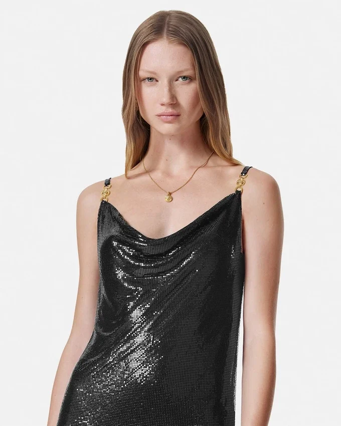 Metal Mesh Slip Mini Dress Metal Mesh Slip Mini Dress