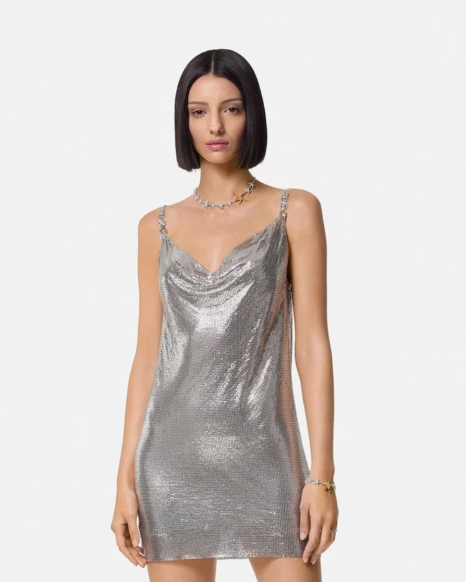 Metal Mesh Slip Mini Dress Metal Mesh Slip Mini Dress