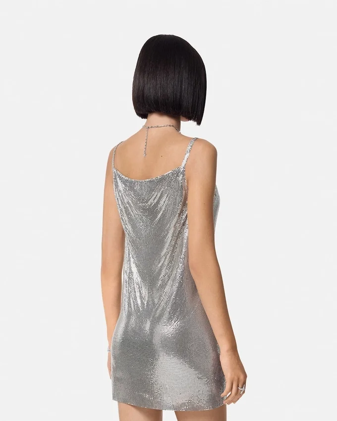 Metal Mesh Slip Mini Dress Metal Mesh Slip Mini Dress