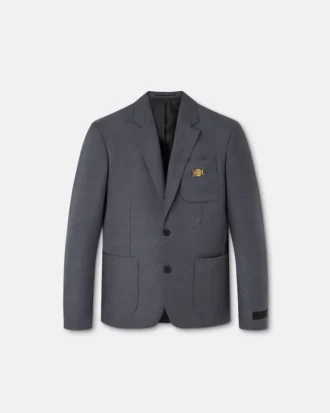 Micro-Checked Wool Blazer