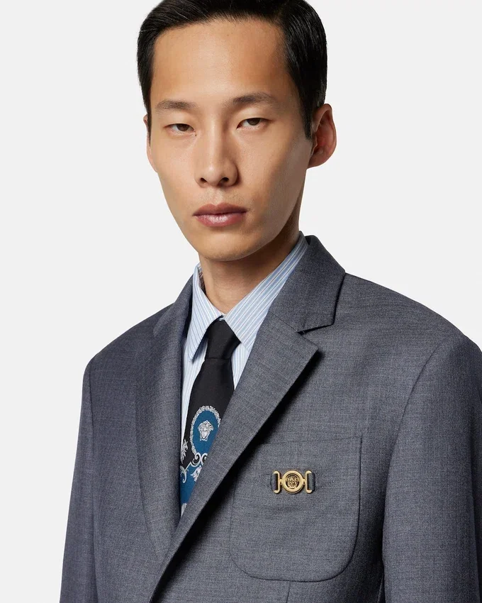 Micro-Checked Wool Blazer Micro-Checked Wool Blazer