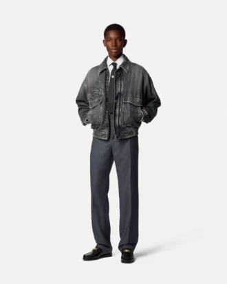 Micro-Checked Wool Jogger Pants