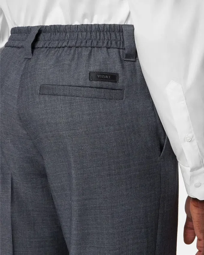 Micro-Checked Wool Jogger Pants Micro-Checked Wool Jogger Pants