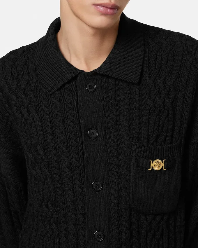 Mixed-Stitch Wool Knit Sweater Mixed-Stitch Wool Knit Sweater