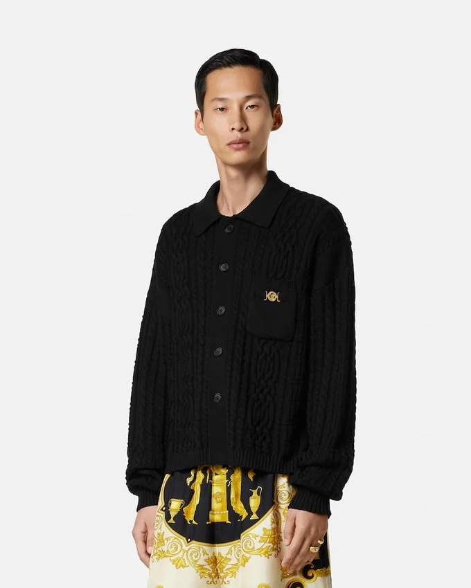 Mixed-Stitch Wool Knit Sweater Mixed-Stitch Wool Knit Sweater