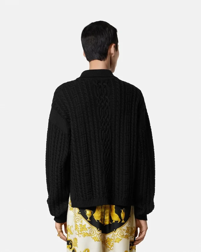 Mixed-Stitch Wool Knit Sweater Mixed-Stitch Wool Knit Sweater