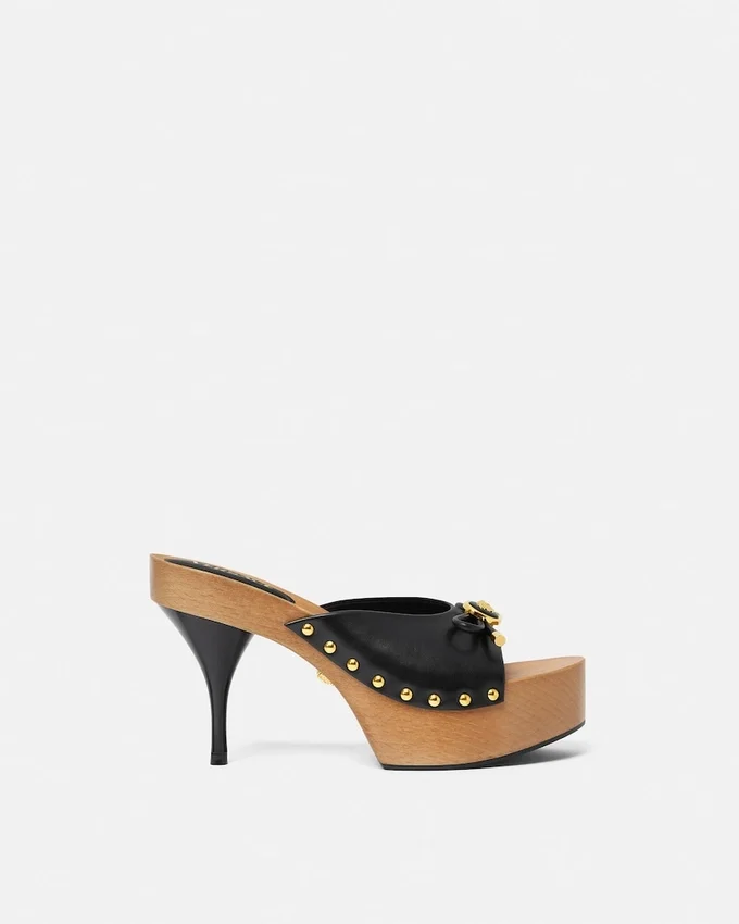 Opera Bow Leather Clogs 110 mm Opera Bow Leather Clogs 110 mm