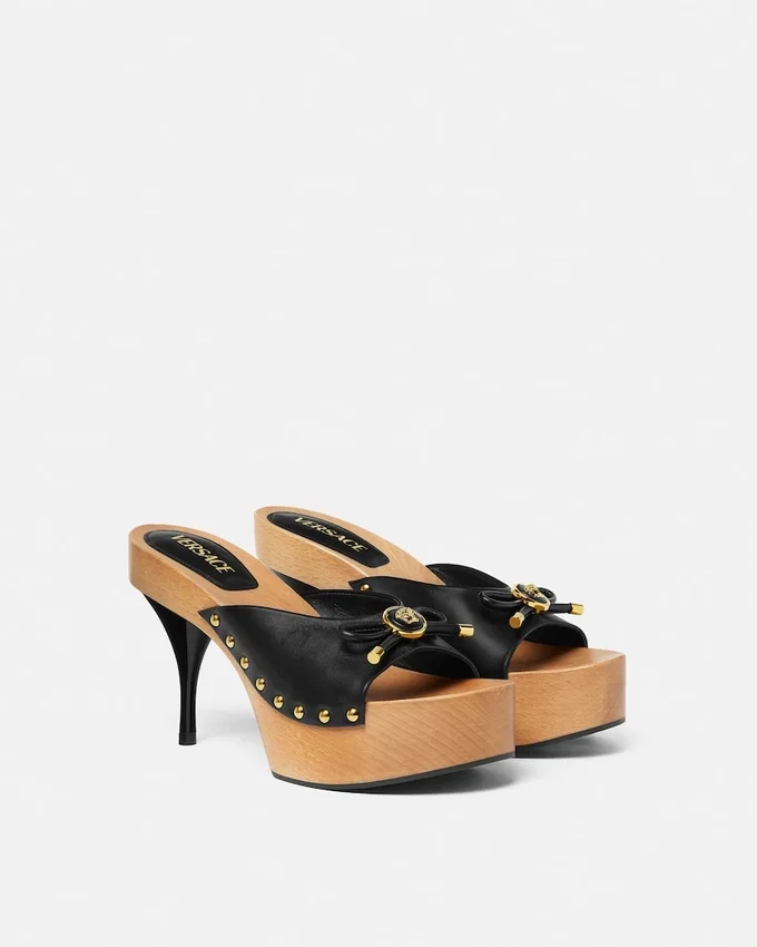 Opera Bow Leather Clogs 110 mm Opera Bow Leather Clogs 110 mm