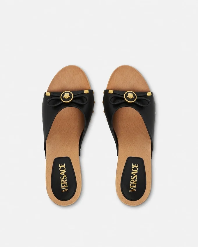 Opera Bow Leather Clogs 110 mm Opera Bow Leather Clogs 110 mm