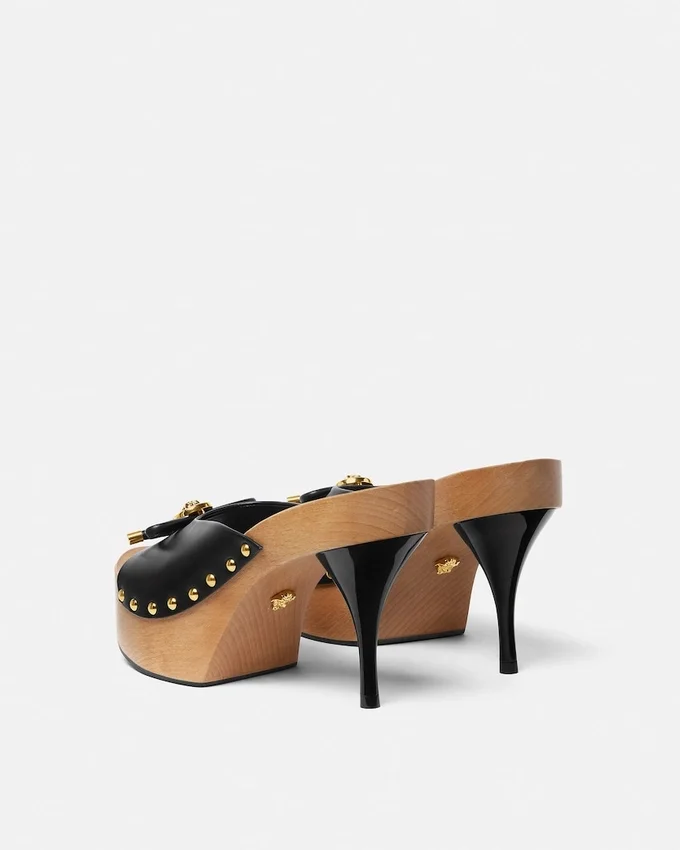 Opera Bow Leather Clogs 110 mm Opera Bow Leather Clogs 110 mm