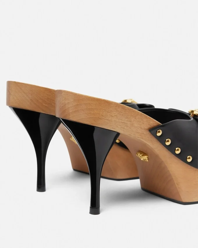 Opera Bow Leather Clogs 110 mm Opera Bow Leather Clogs 110 mm