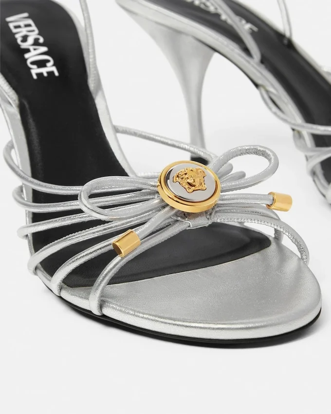 Opera Bow Metallic Sandals 85 mm Opera Bow Metallic Sandals 85 mm