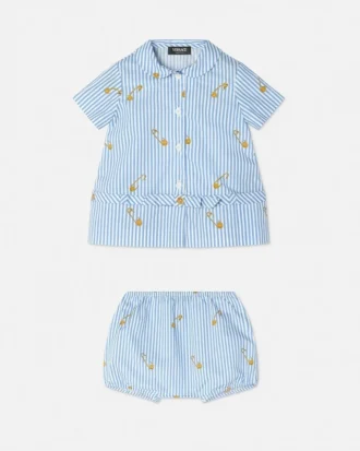Pinstripe Pin Baby Dress Set