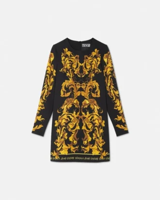 Porcelain Barocco A-line Mini Dress