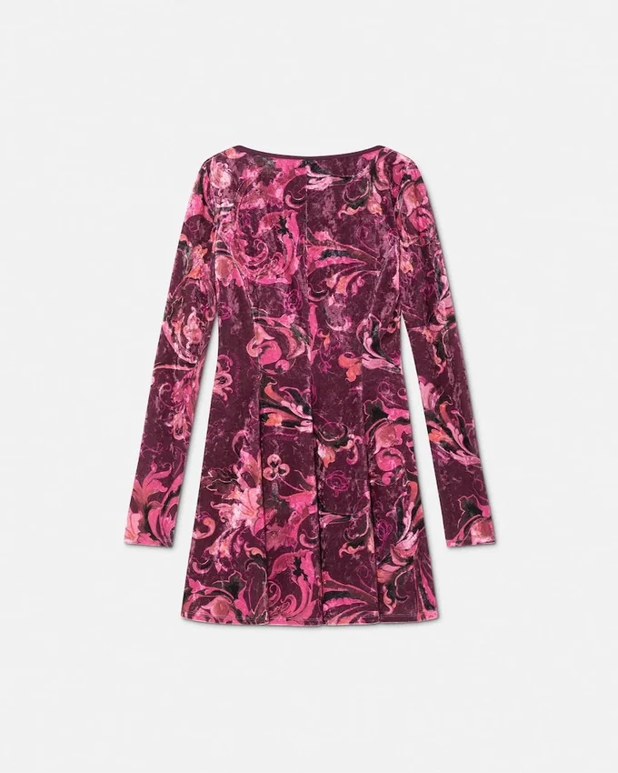 Porcelain Barocco Velvet Mini Dress Porcelain Barocco Velvet Mini Dress
