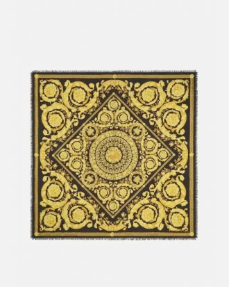 Printed Cashmere-Blend Fringed Shawl 140 cm