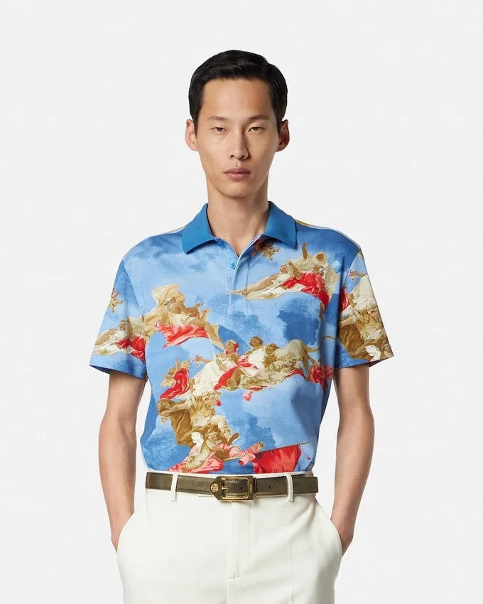 Printed Cotton Piqué Polo Printed Cotton Piqué Polo
