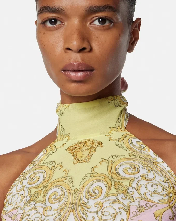Printed Cover-Up Foulard Top Printed Cover-Up Foulard Top