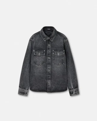 Printed-Foulard Denim Overshirt