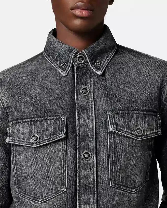 Printed-Foulard Denim Overshirt Printed-Foulard Denim Overshirt