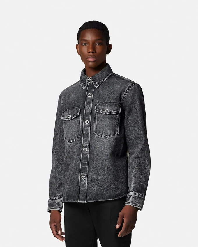 Printed-Foulard Denim Overshirt Printed-Foulard Denim Overshirt