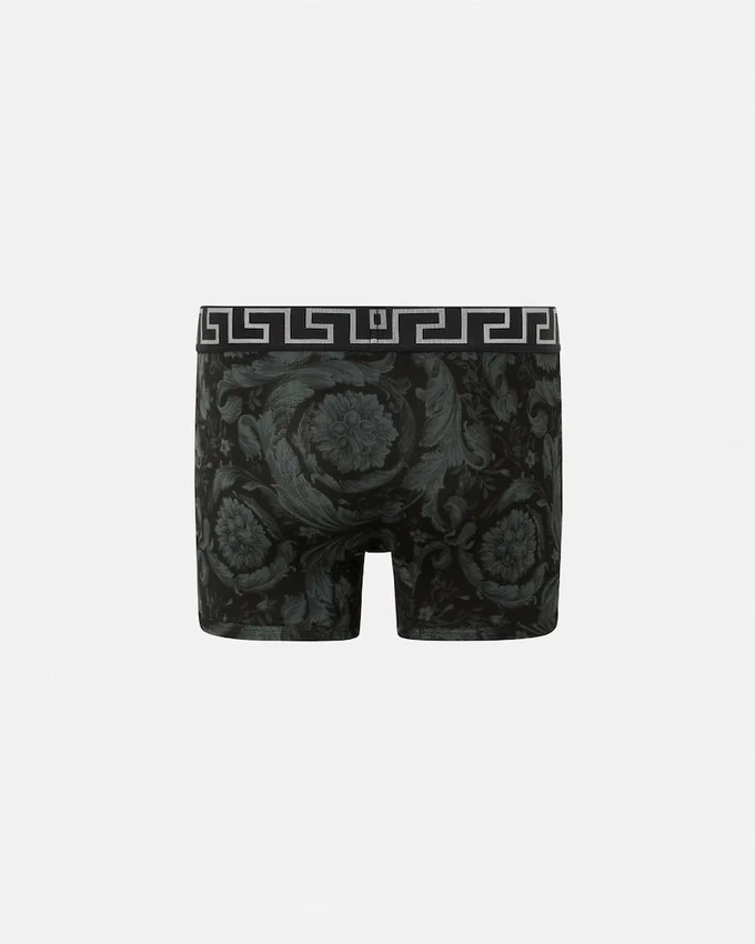 Printed Jacquard Cotton-Jersey Long Trunks Printed Jacquard Cotton-Jersey Long Trunks