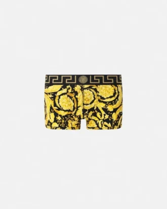 Printed Jacquard Cotton-Jersey Trunks