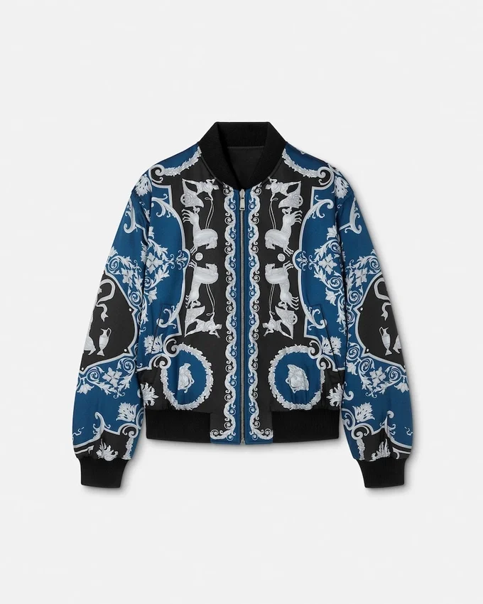 Printed Nylon Reversible Bomber Printed Nylon Reversible Bomber