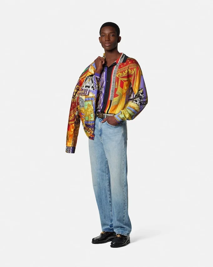 Printed Silk Knit Shirt Printed Silk Knit Shirt