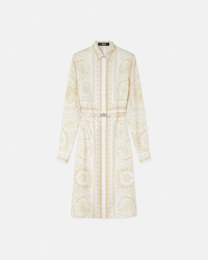 Printed Silk Twill Midi Shirt Dress Printed Silk Twill Midi Shirt Dress