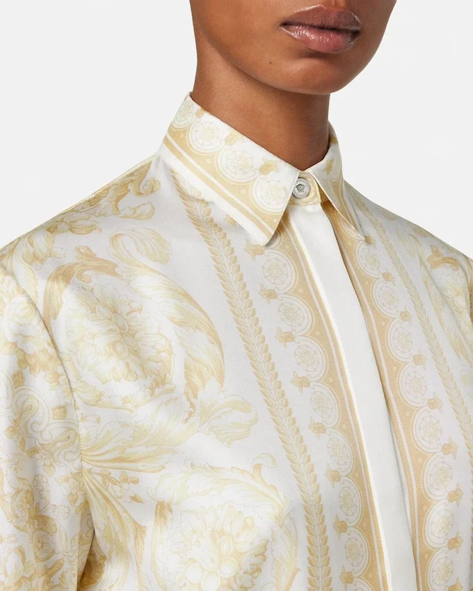 Printed Silk Twill Midi Shirt Dress Printed Silk Twill Midi Shirt Dress