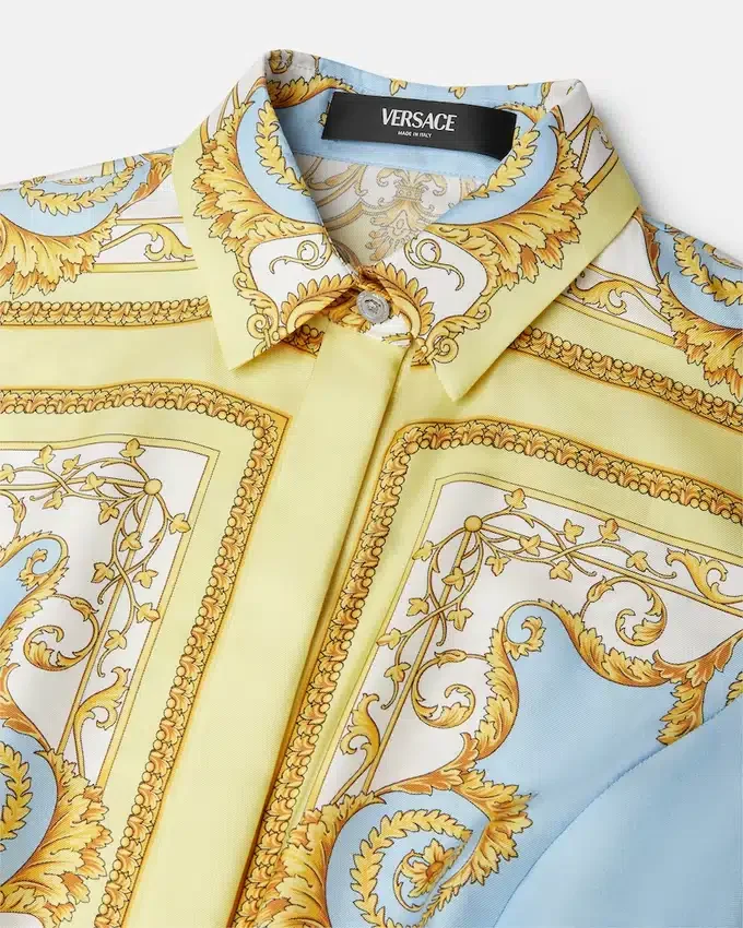 Printed Silk Twill Mini Shirt Dress Printed Silk Twill Mini Shirt Dress